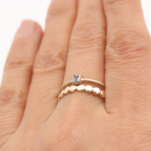 K10/1点物】バケットカットアクアマリンリング 指輪・リング EggPlant