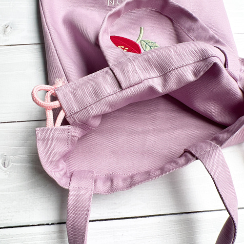 お名前刺繍入り巾着袋　サイズ35 アップリケ お名前刺繍入り ネコのアップリケ巾着 サイズ色々！！ 体操服袋・お