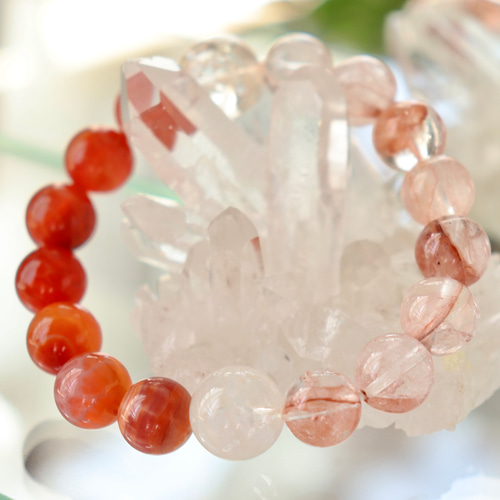 タイチンルチル×マニカラン産水晶 デザインブレスレット サイズ変更可