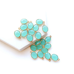 14KGF/ AQUA CHALCEDONY EARRINGS 4枚目の画像