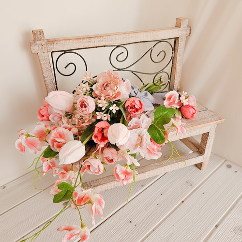 ウェディングブーケ（ブートニア付き）B-164 ブーケ himejyon 通販