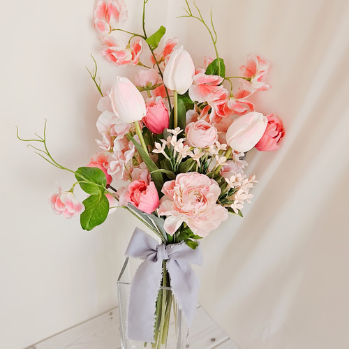 ウェディング用造花ブーケ ウェディングブーケ（ブートニア付き）B-164 ブーケ himejyon 通販