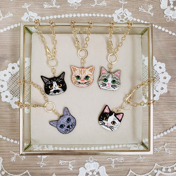 猫さん刺繍と3wayチャームブレスレット♡ 4枚目の画像