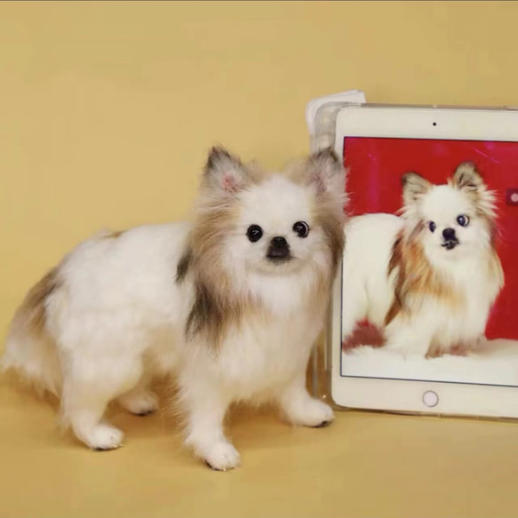 【オーダーメイドペット】羊毛フェルト、うちの子　犬ぬいぐるみ、フェルト犬、羊毛犬、肖像画、犬猫人形 プレゼントやギフトに 100% 模様