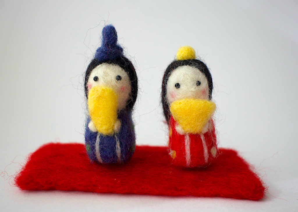 羊毛フェルト　ひな人形　小さい