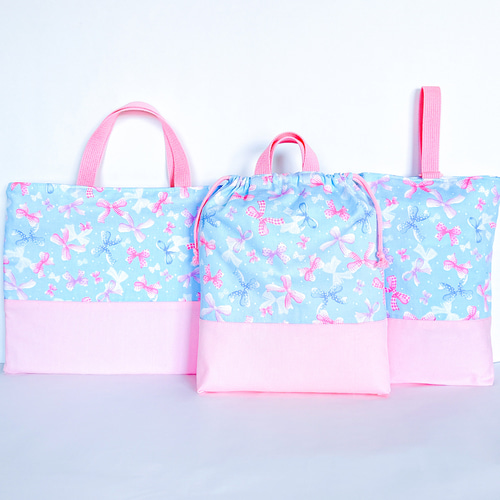 上履き入れ〙さくらんぼ ハート 女の子 入園準備 保育園 かわいい 入学