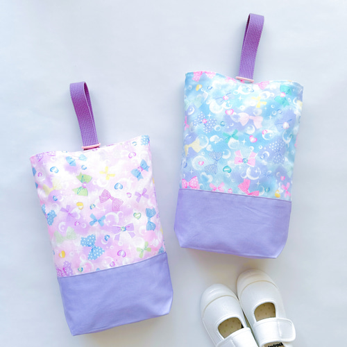 上履き入れ〙さくらんぼ ハート 女の子 入園準備 保育園 かわいい 入学