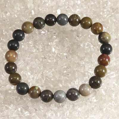 H&E社　リベレーションストーン　8mm玉ブレスレット 証明書付 16.8g【榎本通商12155】