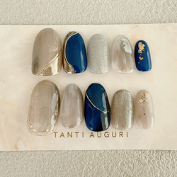 No.11】ネイビー ワンカラー ネイルチップの通販 by c nail