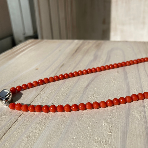 本赤珊瑚　ネックレス・念珠3本　東ゆ7-1007☆2F 楽天市場】≪1年保証付き≫ 日本産血赤珊瑚5.2〜12.7ミリ玉60