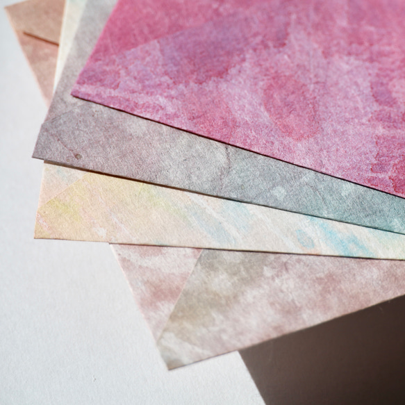 さくら舞う＊気持ち伝える土佐和紙 素朴でかわいい 土佐楮カードと桜色の染紙封筒 15枚目の画像