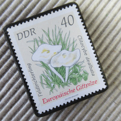 ドイツ　きのこ切手ブローチ9398 2枚目の画像