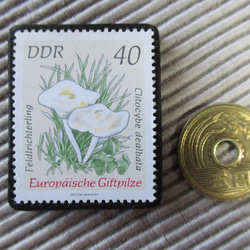 ドイツ　きのこ切手ブローチ9398 3枚目の画像