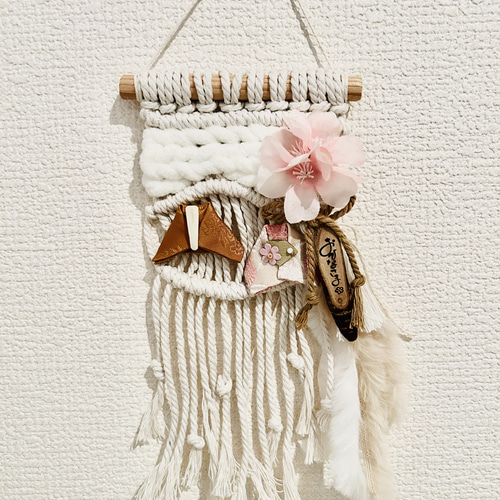 値下げしました！】マクラメタペストリーミニ おひなさま 雛人形