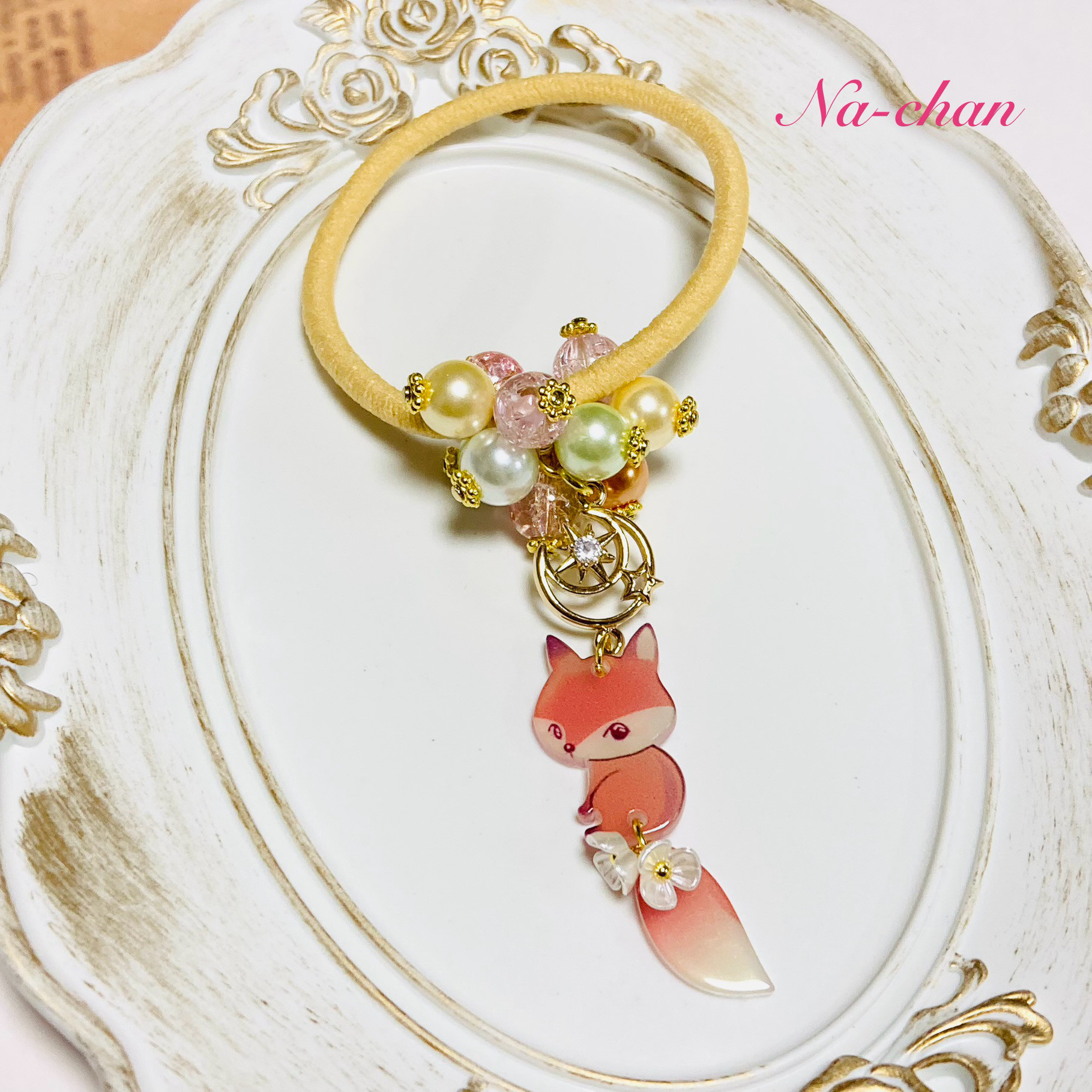 ジャラジャラヘアゴム フラワーゆらゆら ジャラジャラヘアゴム