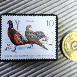 ドイツ　野鳥切手ブローチ9399 3枚目の画像