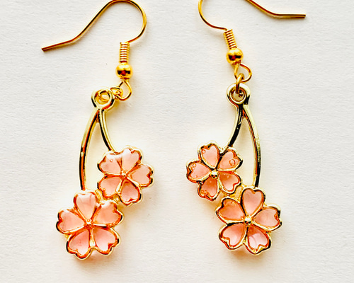 ピアス10点。リングピアス☆サクラ☆春ピアス☆ハンドメイドピアス ピアス10点。リングピアス☆サクラ☆春ピアス☆ハンドメイドピアス