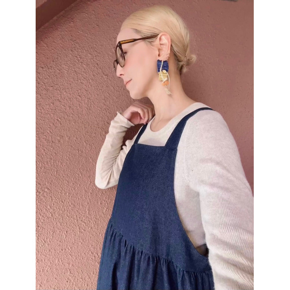 RATA❤️選擇你的長度❤️岡山牛仔❤️精緻的輪廓❤️寬鬆的套頭裙❤️柔軟的牛仔布❤️四季皆宜 第5張的照片