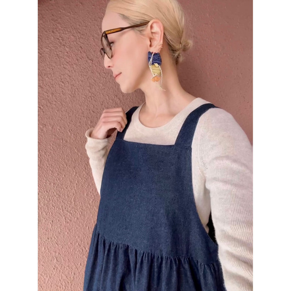 RATA❤️選擇你的長度❤️岡山牛仔❤️精緻的輪廓❤️寬鬆的套頭裙❤️柔軟的牛仔布❤️四季皆宜 第2張的照片