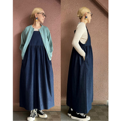 RATA❤️選擇你的長度❤️岡山牛仔❤️精緻的輪廓❤️寬鬆的套頭裙❤️柔軟的牛仔布❤️四季皆宜 第13張的照片