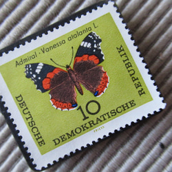 ドイツ　蝶切手ブローチ9405 2枚目の画像