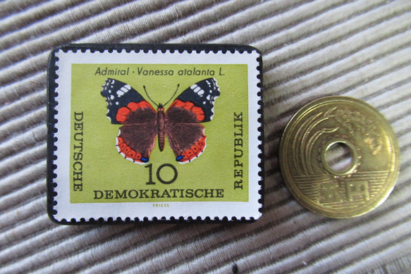 ドイツ　蝶切手ブローチ9405 3枚目の画像
