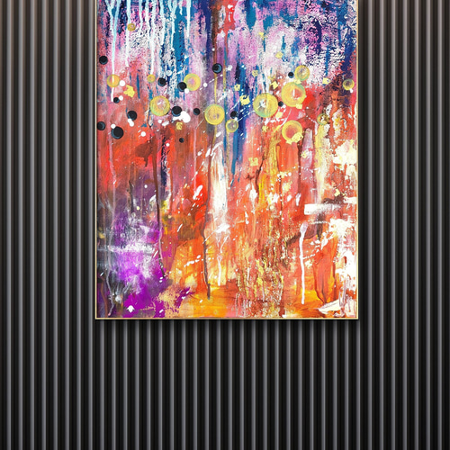 超特価セール開催！！ 月曜日のサーカス - 抽象画 50×40㎝ F10相当 原画1点のみ 絵画+タペストリー