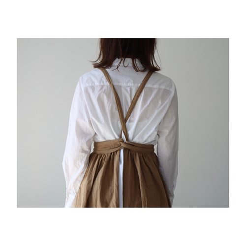＊ギャザーたっぷりエプロンワンピ/エプロンドレス/ダブルガーゼ/ハンドメイド＊ ふっくら厚さ2倍のとろみダブルガーゼのギャザーたっぷり
