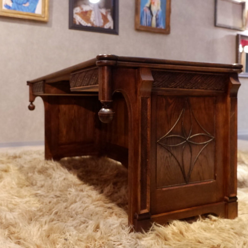 ☆オーダー☆英国家具調 書斎机《国内で製作します》送料無料 机