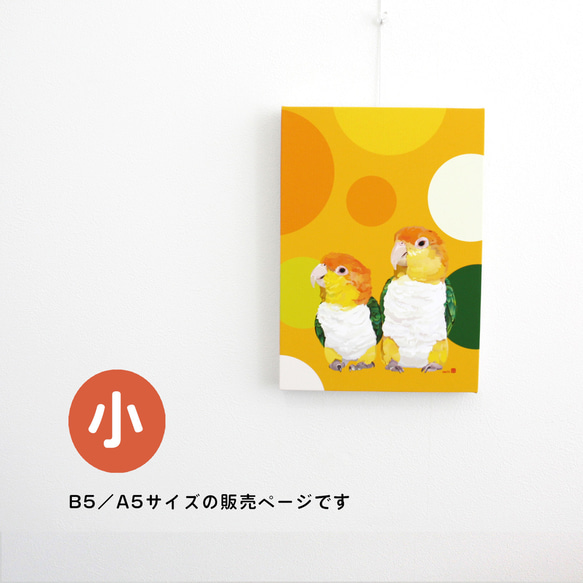 パネル作品【小】「シロハラオレンジ」（A5・B5サイズ） 1枚目の画像