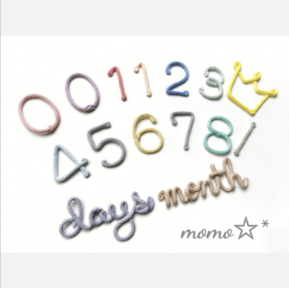 ウールレター マンスリーフォト 数字1本線ﾃﾞｻﾞｲﾝ 作品例 momo☆* 雑貨