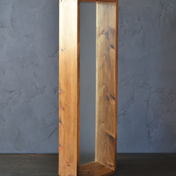 0310 日本産ひのきとレトロガラスのディスプレイシェルフ/木製パーテーション(ロング) 3枚目の画像