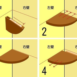 コーナーシェルフ （部屋角用棚）チェスナット 5枚目の画像