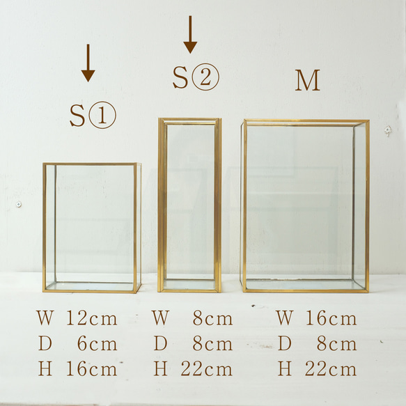 【S】立てて飾れるガラスBOX のアレンジギフト 10枚目の画像