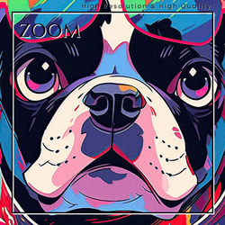 【ファッションモンスター  - ボストンテリア犬 No.3】漫画 アニメ アートポスター 犬の絵 3枚目の画像