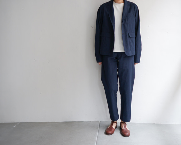 ワッシャーコットンナイロンジャケット/navy blazer 2枚目の画像