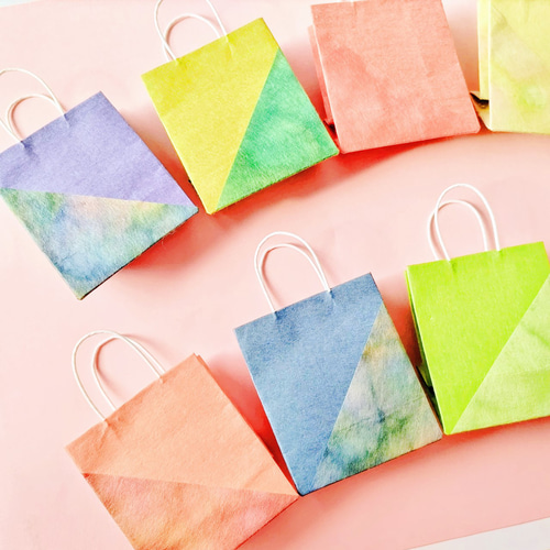 美濃和紙と染め和紙のミニ紙袋 6枚セット✳️メッセージタグ付き