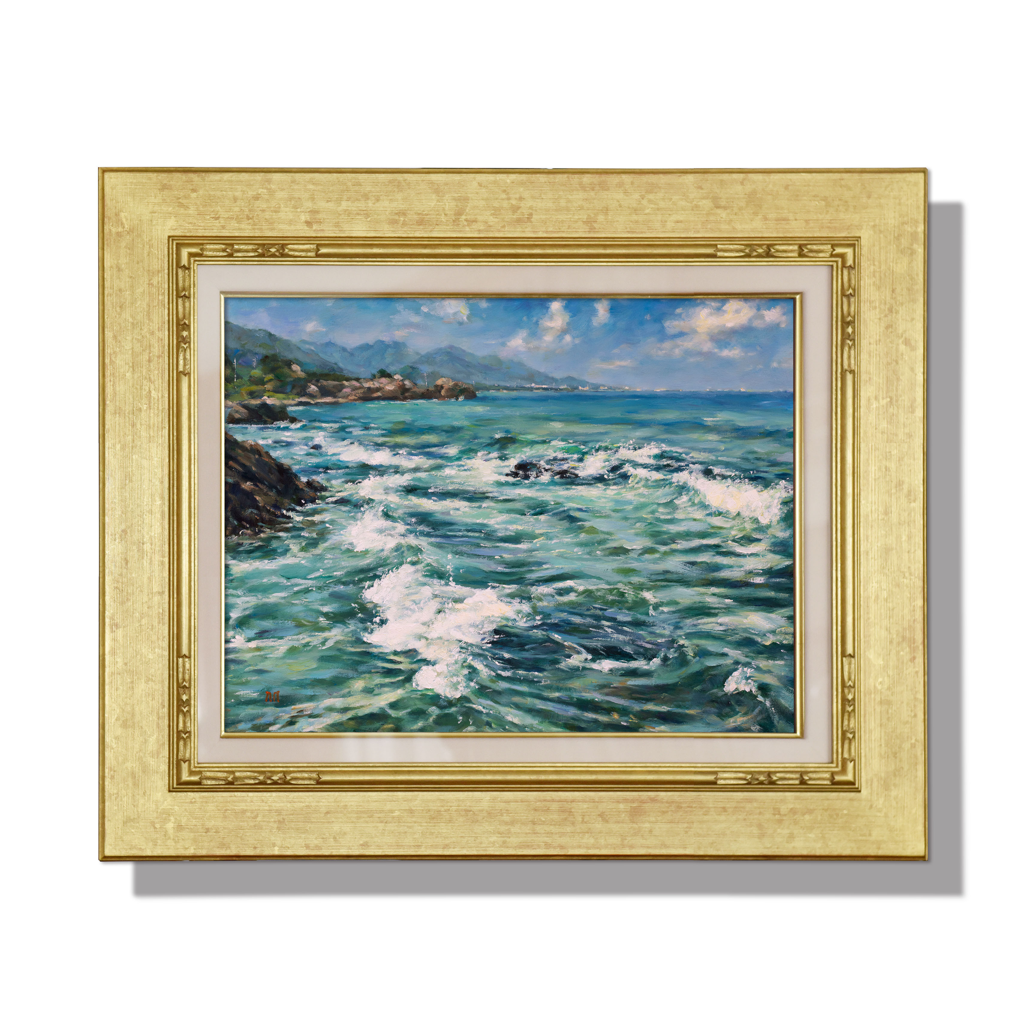 【美品】伊勢二見ヶ浦の日の出　油彩画 油絵 風景画 原画 Ｆ12号 美品】伊勢二見ヶ浦の日の出油彩画 油絵 風景画 原画 F12号