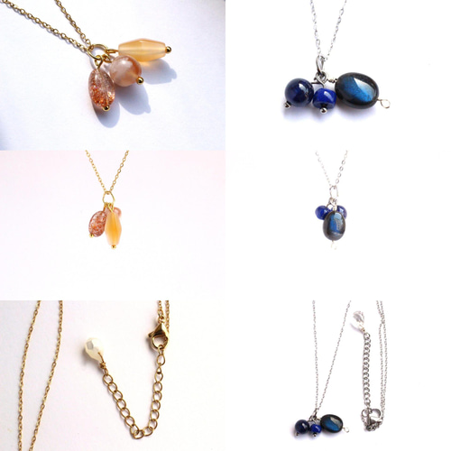 咲いた 咲いた 天然石の花 チャーム／ピアス／イヤリング／ネックレス