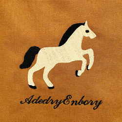 【送料無料】馬の刺繍 内ポケット付き ヘヴィー キャンバス厚手 トートバッグ 4枚目の画像