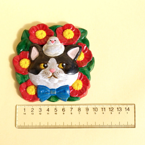 気球に乗った猫の壁掛けオブジェ【ハンドメイド 気球に乗った猫の壁掛けオブジェ【ハンドメイド