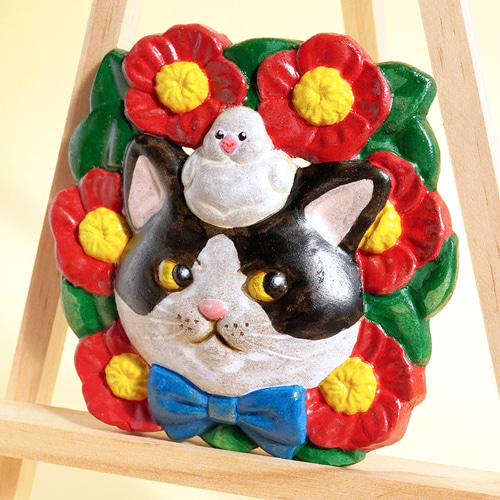 すみ田理恵 焼き物 器 ペン立て 花器 招き猫 ねこ ネコ 猫 オブジェ