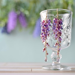 受注制作】New☆藤の花 ピアス/イヤリング ピアス（フック・チェーン