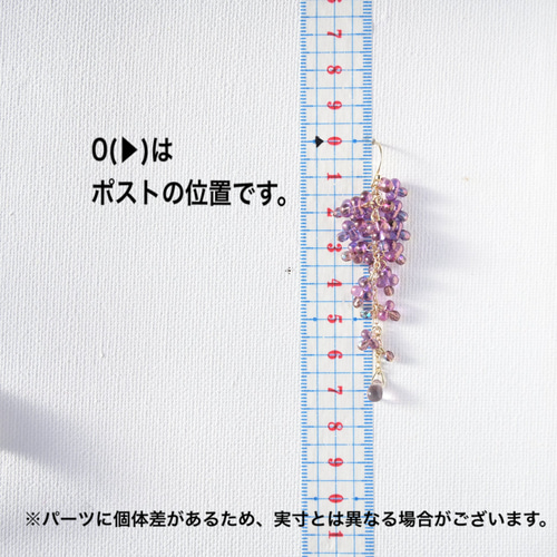 受注制作】New☆藤の花 ピアス/イヤリング ピアス（フック・チェーン