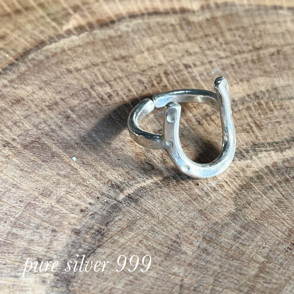 【再販】「純銀」ピュアシルバー（SV９９９ )馬蹄リング（フリーサイズ） 3枚目の画像