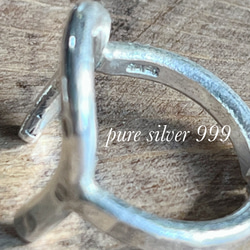 「純銀」ピュアシルバー（SV９９９ )馬蹄リング（フリーサイズ） 10枚目の画像