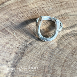 【再販】「純銀」ピュアシルバー（SV９９９ )馬蹄リング（フリーサイズ） 2枚目の画像