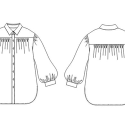 型紙　ギャザースリーブシャツ　A052-P　レディース 11枚目の画像