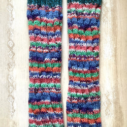 オパール毛糸のレッグウォーマー　手編み　#16 アームウォーマー 2枚目の画像