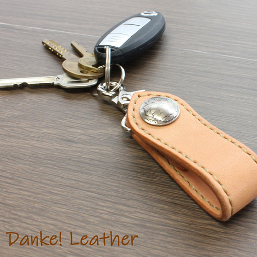 昭南サドルレザー使用】コンチョキーホルダー（5セントコインコンチョ